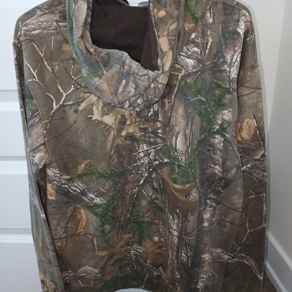 Realtree Hoodie Medium Brown Camo Embroidered Logo Hunting - Picture 4 of 4